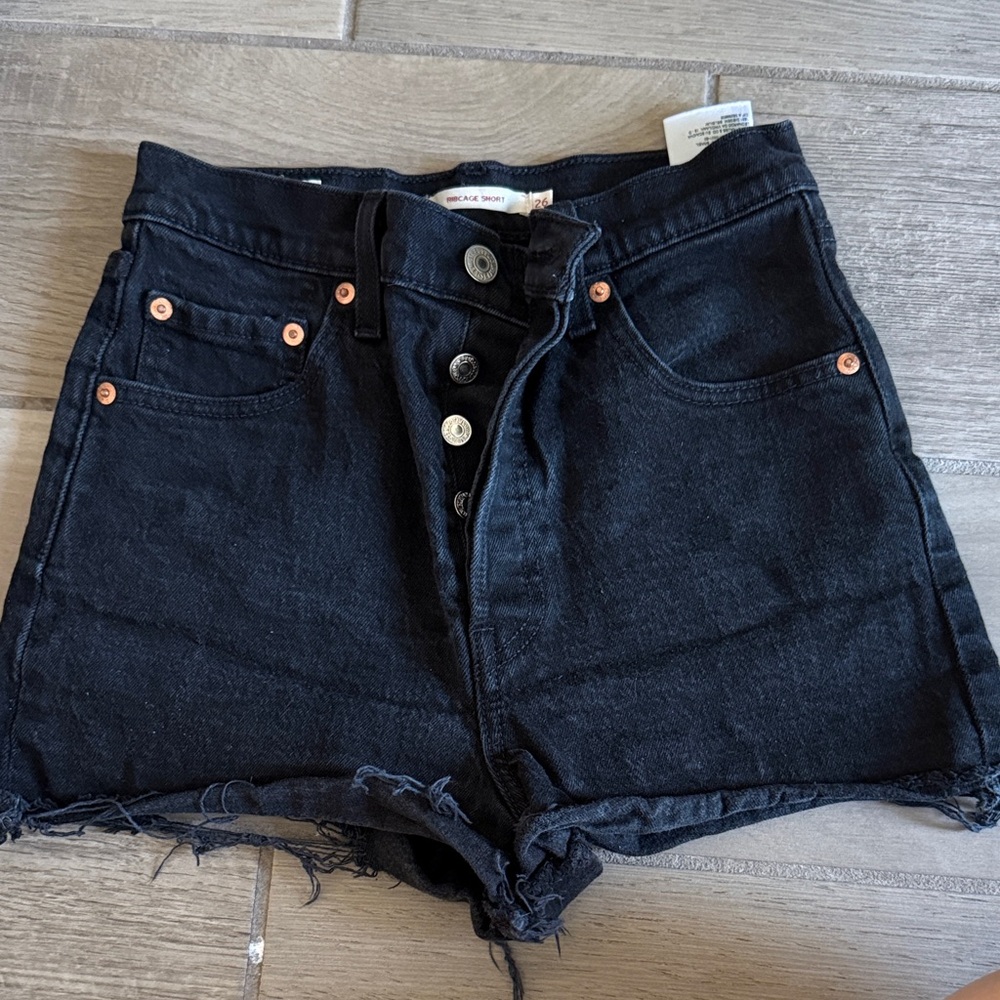 Levi’s ribcage Women's Black Denim Shorts